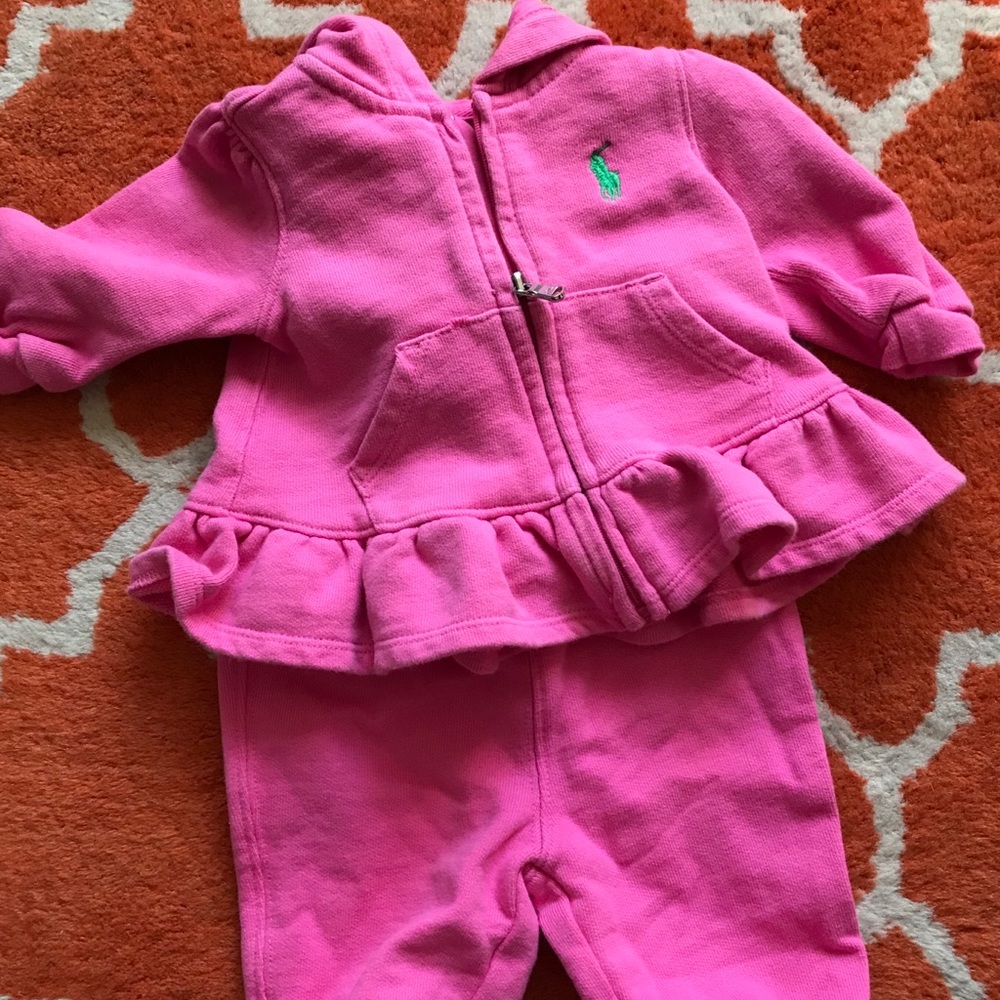 Hot pink infant Ralph Lauren tracksuit